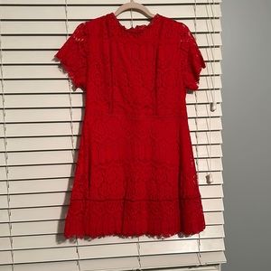 Red lace dress